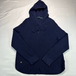 Lauren Ralph Lauren Womens Tight Knit Pullover Hooded Sweater Size Large